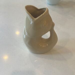 Gurgle pot pitcher, tan cream color large size see measurements great shape 2006